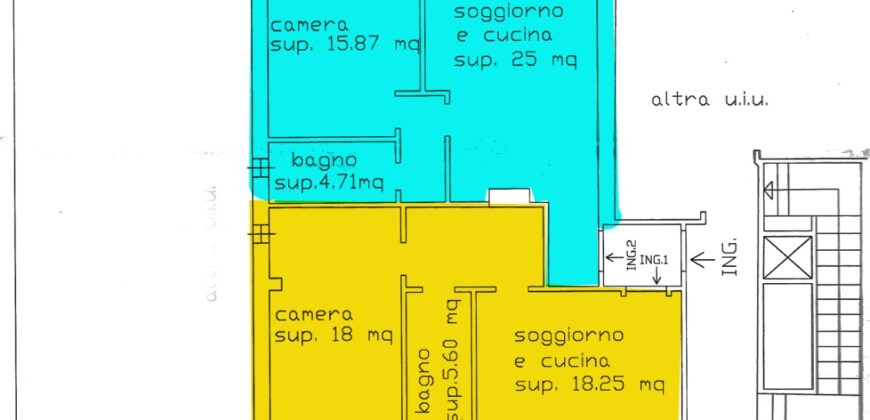 PENTALOCALE CON 3 BALCONI, PIANO ALTO, VISTA MARE –  VICO CONCERIA – 350 m DAL MARE – ALASSIO